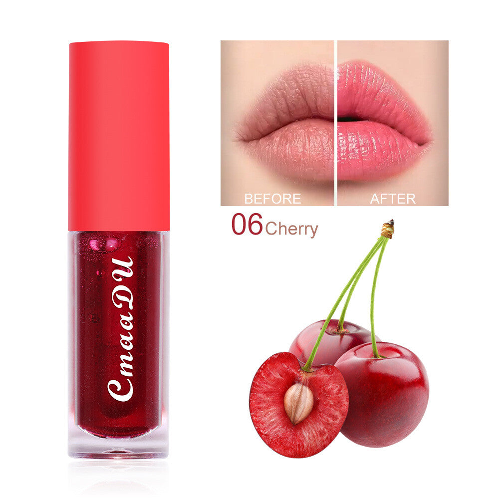6-Color Fruit Flavored Lip Tint - Color Changing, Sheer Glossy Finish Lip Gloss