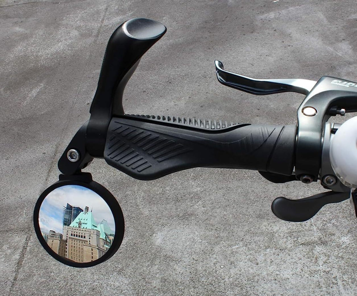 Hafny Bar End Bike Mirror, Stainless Steel Lens (Black 62 Diameter * 2PCS)