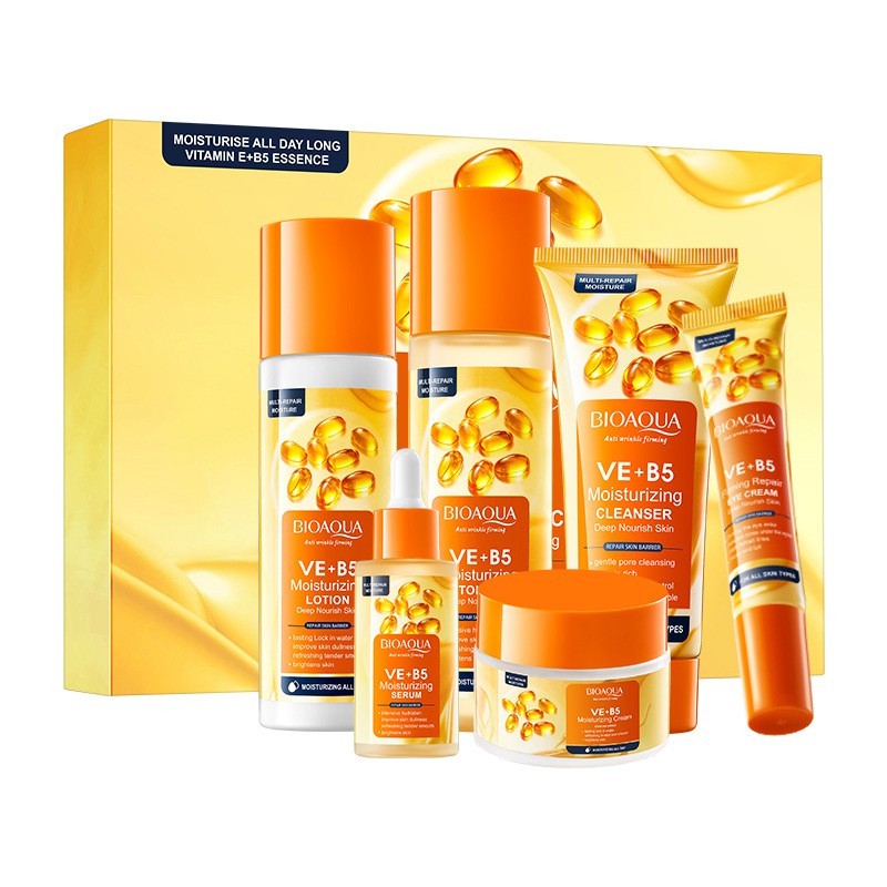Vitamin E B5 Skincare Set Anti-Wrinkle Hydrating Cleamser Toner Cream Lotion