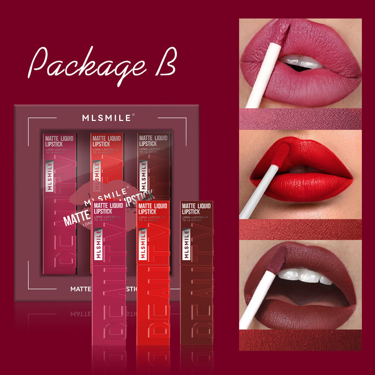 6 Color Non-stick cup Velvet Satin Gloss Lip glaze Mist Liquid matte lipstick