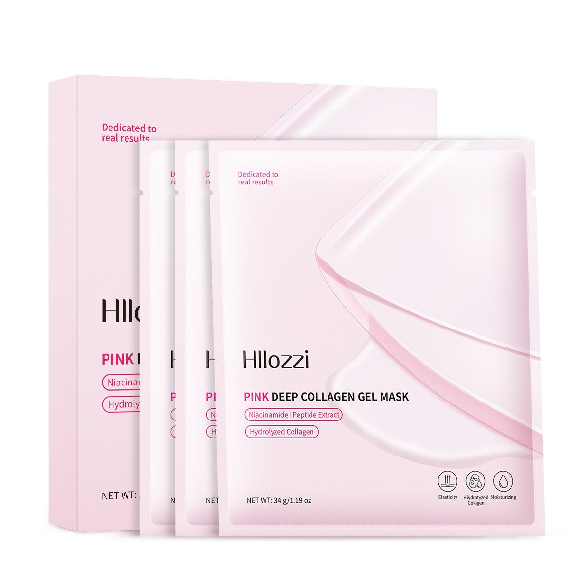 4pcs Collagen Gel Mask Set - Hydrating, Pore Minimizing, Split Design Skin Masks