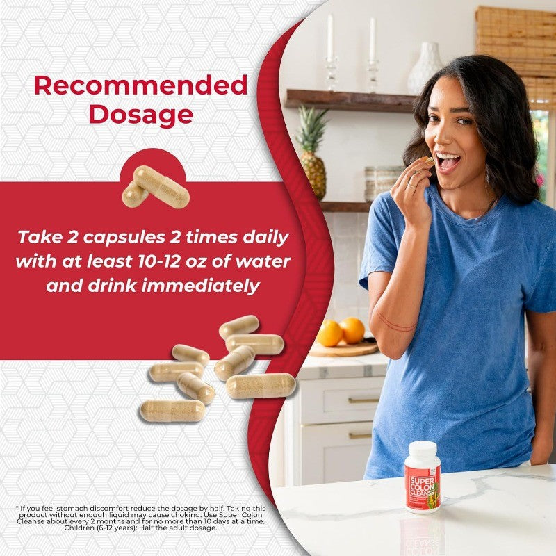 Gentle Colon Cleanse with Psyllium Husk and Probiotics Digestive Health Support