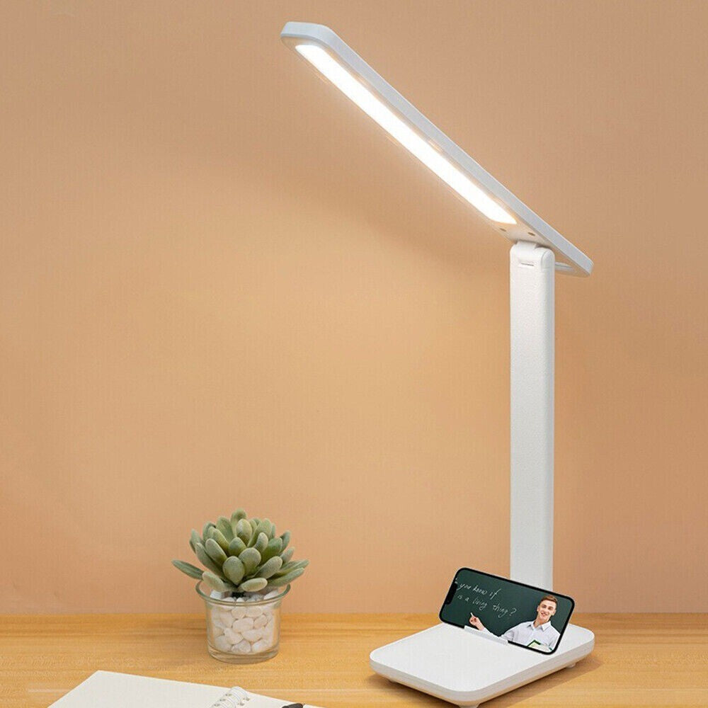 Dimmable LED Desk Light Touch Sensor Table Bedside Reading Lamp USB Rechargeable