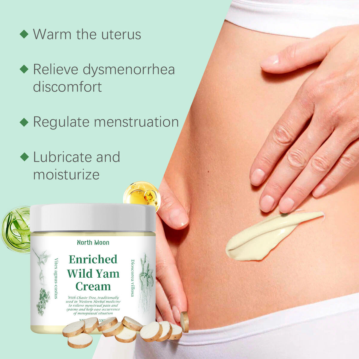 Wild Yam Cream Organic for Hormone Balance,Relieve Menstrual Discomfort,100g