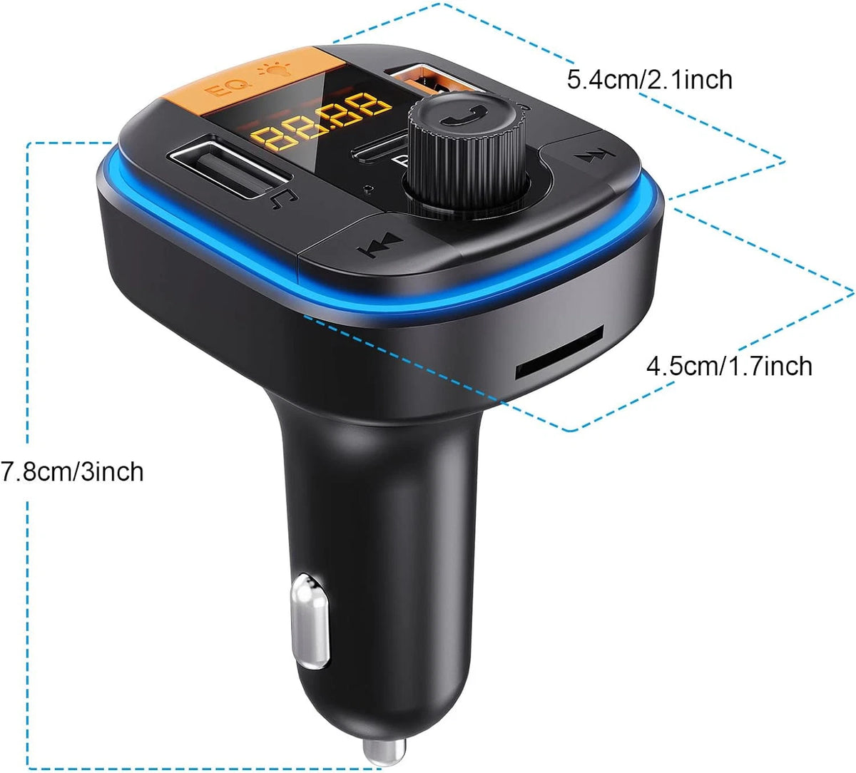 Bluetooth FM Transmitter for Car - BAISHUN Bluetooth Car Adapter PD20W+QC3.0 Cig