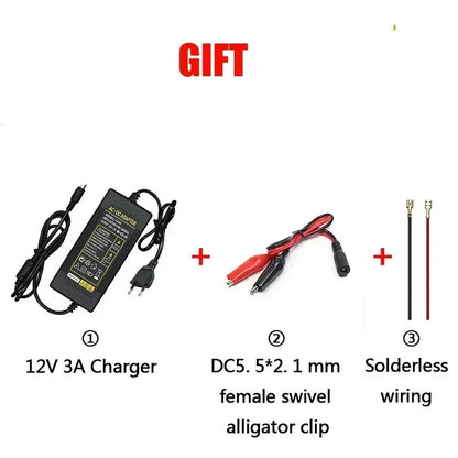 12V 50Ah Rechargeable Li-ion Battery w/ BMS & Display for Kid Scooters