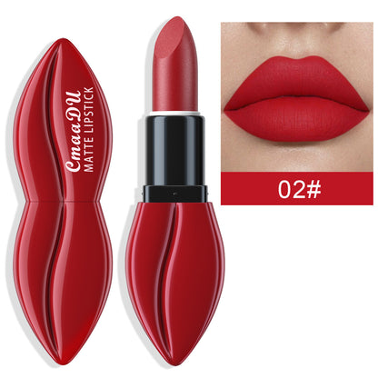 Matte Waterproof Lipstick & Lip Gloss - 10 Colors, Lip-Shaped Design