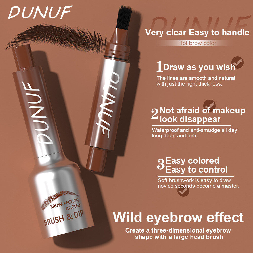 2-Color Waterproof Eyeliner Mascara - Natural Gradient, 24H Smudge-Proof