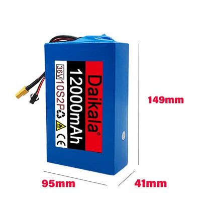36V 12Ah 10S2P Li-ion Battery Pack 500W for High-Power E-Scooter Motorcycle