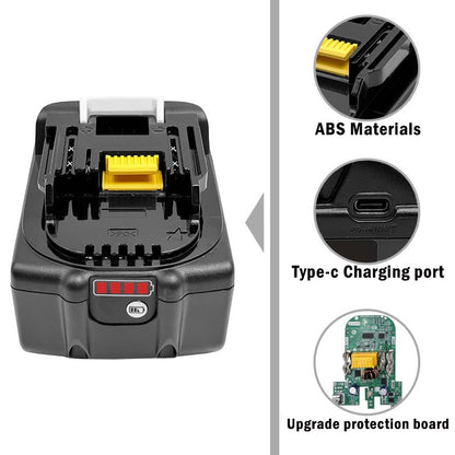 Makita BL1850 18V 6.0Ah Li-ion Battery with Type-C 65W Input/Output