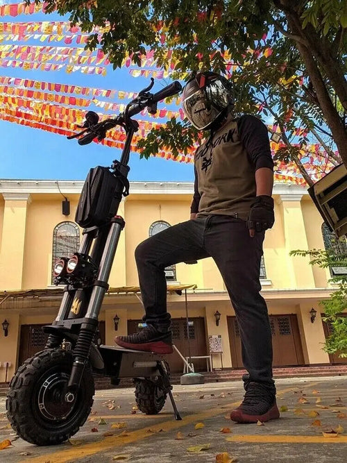 Dual Motor Off Road Electric Scooter For Adult With Seat 11" High Powerful 5600W
