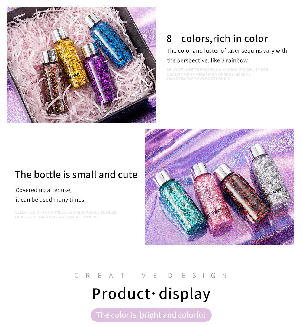Liquid Glitter Eyeshadow Gel - Face & Body Sparkle, Longwear Shimmer Eye Shadow