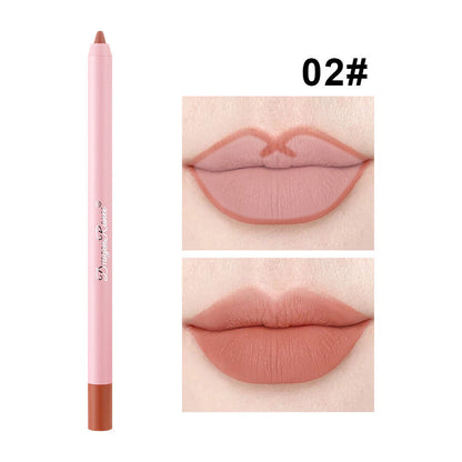 Waterproof Lip Liner & Plump Lipstick Matte Rosewood Duo Long Lasting Lip Pencil
