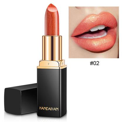 Color Changing Lipstick - Metallic Pearl Shimmer, Mood Lip Gloss Shiny Rose Gold