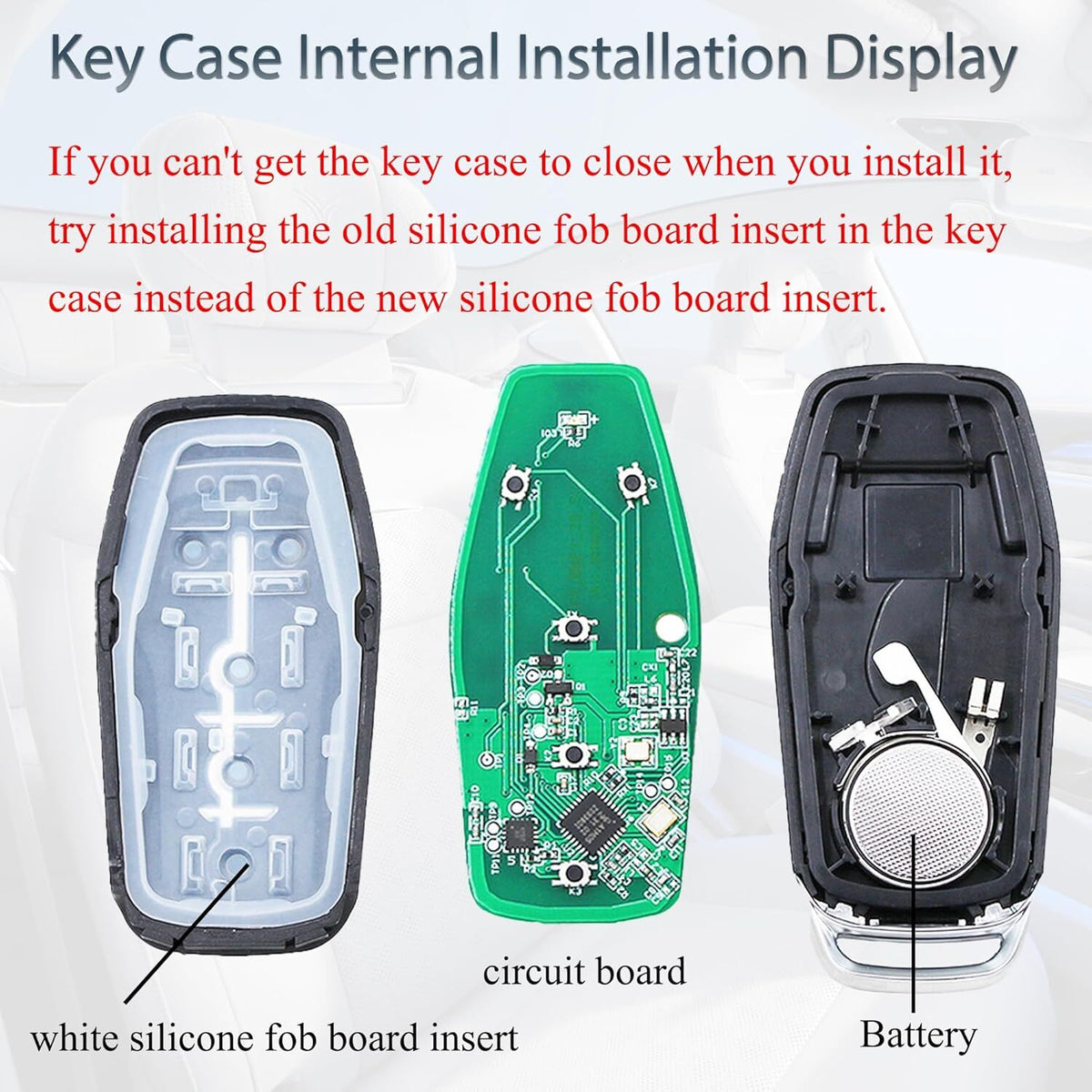 Key Fob Shell Case For Ford/Lincoln Replacement Fits 5 Button Pad Cover