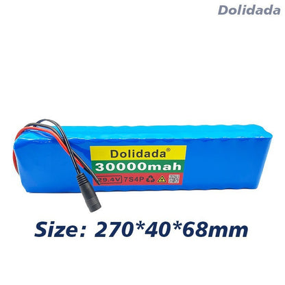 7S4P 24V 30000mAh Li-ion Battery Pack for E-Bike Scooter Balance Bike with BMS