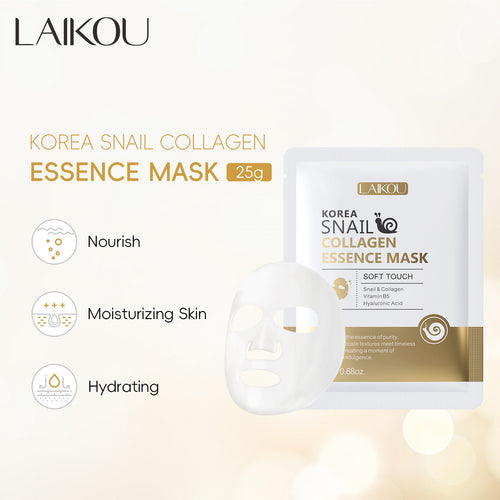 5pcs/set Skin Care Skin Masks Moisturizing Cleansing Korean Snail Mucin Mask