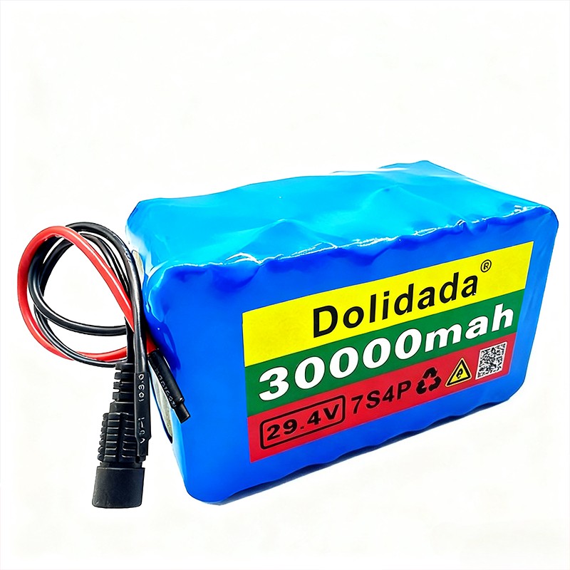 24V 30Ah 7S4P Rechargeable Li-ion Battery Pack with BMS for Scooter E-bike
