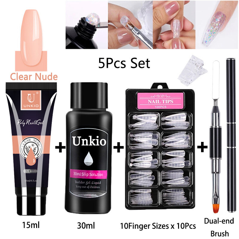 15ml Extension Gel Nail Polish Semi Permanent UV Hard Gel Nails Finger Prolong