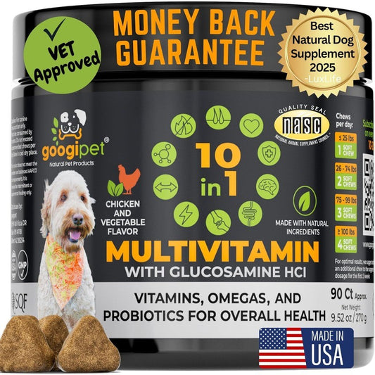 Dog Multivitamin Chews with Probiotics & Glucosamine for Gut & Joint Health