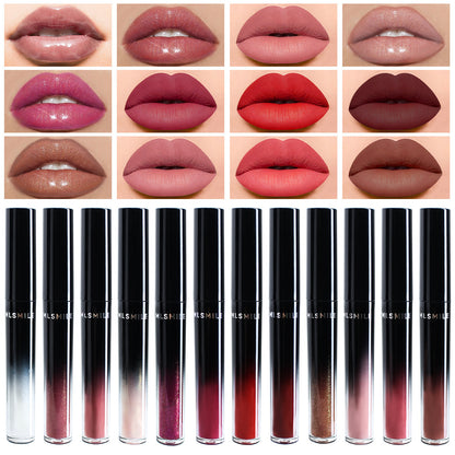 Lip Gloss Semi-Matte Long-lasting Velvet moisturizing lipgloss plump Cosmetics