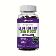 Sinpuyle Sugar Free Elderberry Sea Moss Gummies Energy Boost Supplement-1 Bottle