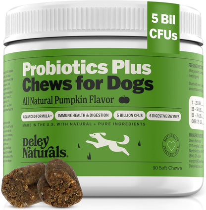 Dog Probiotic Chews with Digestive Enzymes for Gut Health & Allergy Support