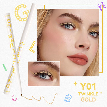 Waterproof Eyeliner Pencil Gold White Black Colorful Smudge-Proof Long Lasting