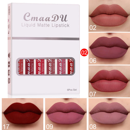 6pcs Matte Liquid Lipstick Set Lip Gloss💄 Smudge Proof & Waterproof🌸 Gift Box