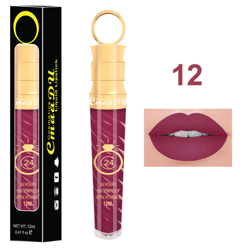 20 Colors 12ML Chili Lip Gloss - Matte/Shimmer, Waterproof, Twist Design