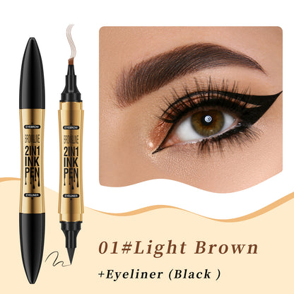 2in1 4 Forked Brow Pen & Eyebrow Liner - Waterproof, Sweatproof Makeup for Women