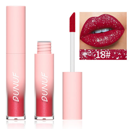 18-Color Diamond Lip Gloss - Glitter Shine, Waterproof, Long Lasting Vagen