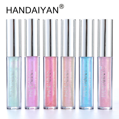 6 Colors Laser Holographic Lip Gloss Liquid Lipstick Glitter Waterproof Metallic