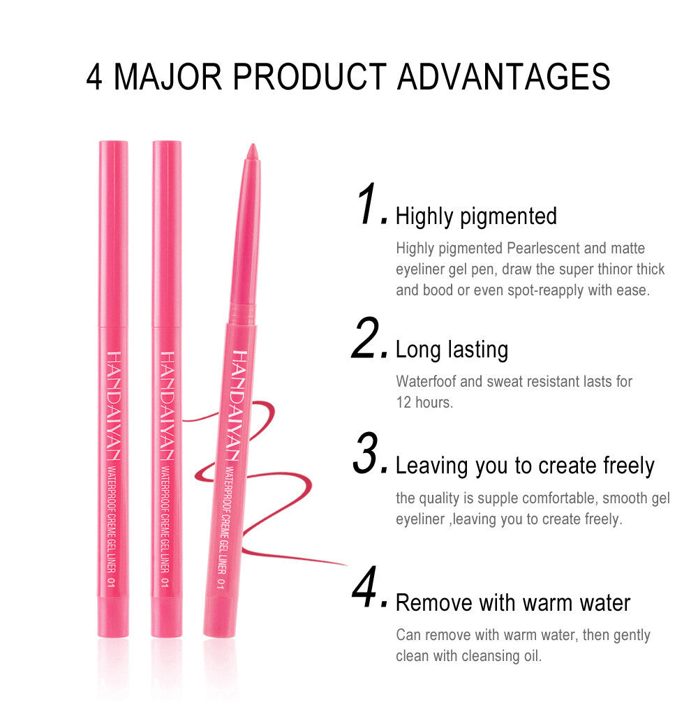 12-Color Matte Eyeliner Gift Set · Quick-Dry & Long-Lasting Smudge-Proof Formula