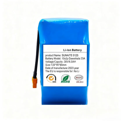 36V 6.0Ah 10S2P Li-ion Battery with BMS for Kids Ride On Car Toy