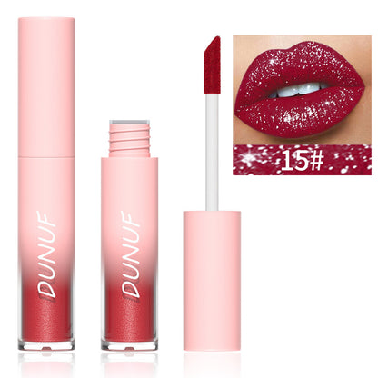 18-Color Diamond Lip Gloss - Glitter Shine, Waterproof, Long Lasting Vagen
