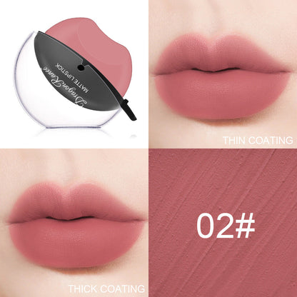 Lip-Shaped Matte Velvet Lipstick - Long Lasting Red (Easy Apply) Waterproof