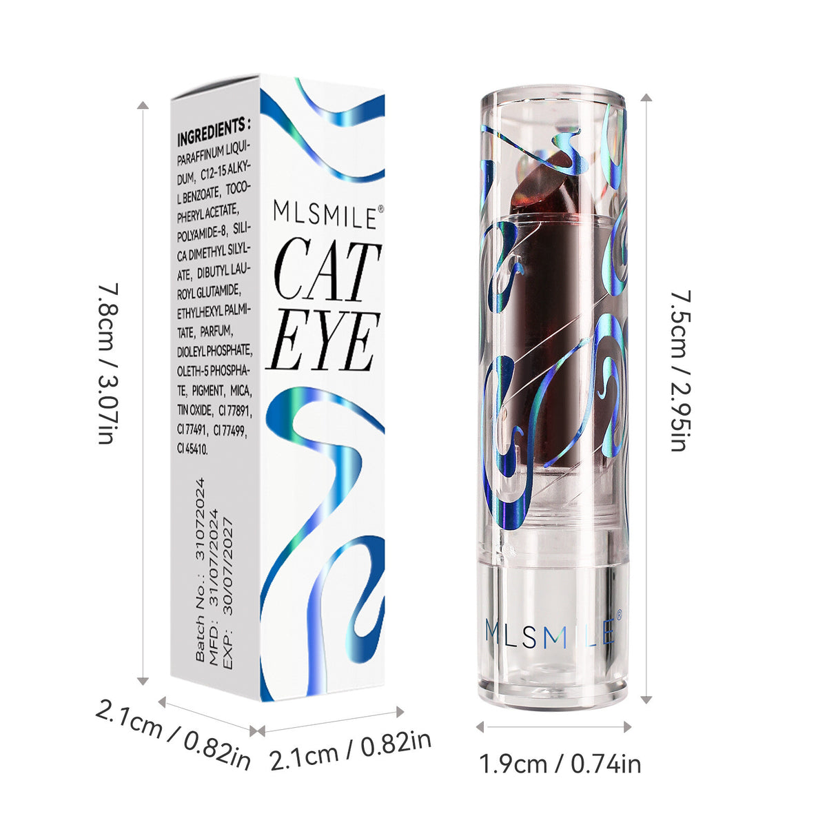 3 Colors Galactic Pattern Lipstick Color-Changing Shine Non Stick Cup Cat Eye