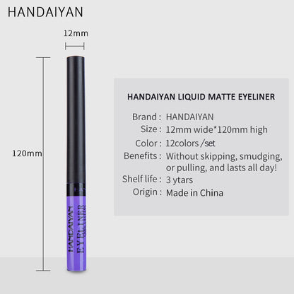 12pcs Gift Set Eye Shadow & Eyeliner Matte & Quick-Dry Makeup for Women