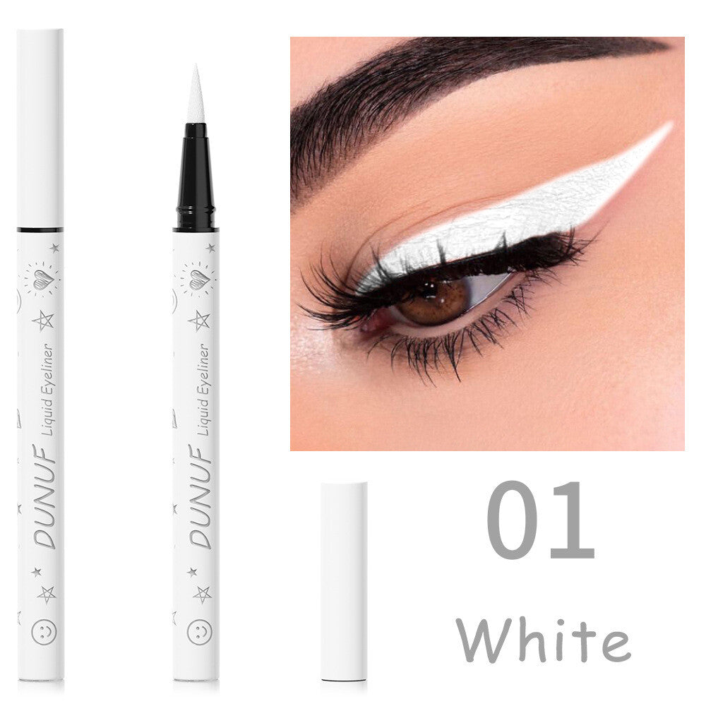 12-Color Liquid Eyeliner - Waterproof, Quick-Dry, Smudge-Proof Makeup for Women