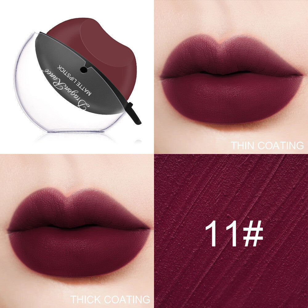 Lip-Shaped Matte Velvet Lipstick - Long Lasting Red (Easy Apply) Waterproof