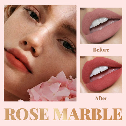 Marble Matte Lipstick 4 Colors Velvet Matte Finish Moisturizing and Long Lasting