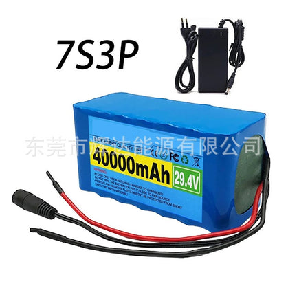 24V 40Ah 7S3P Rechargeable Li-ion Battery Pack with BMS for E-Bike Scooter