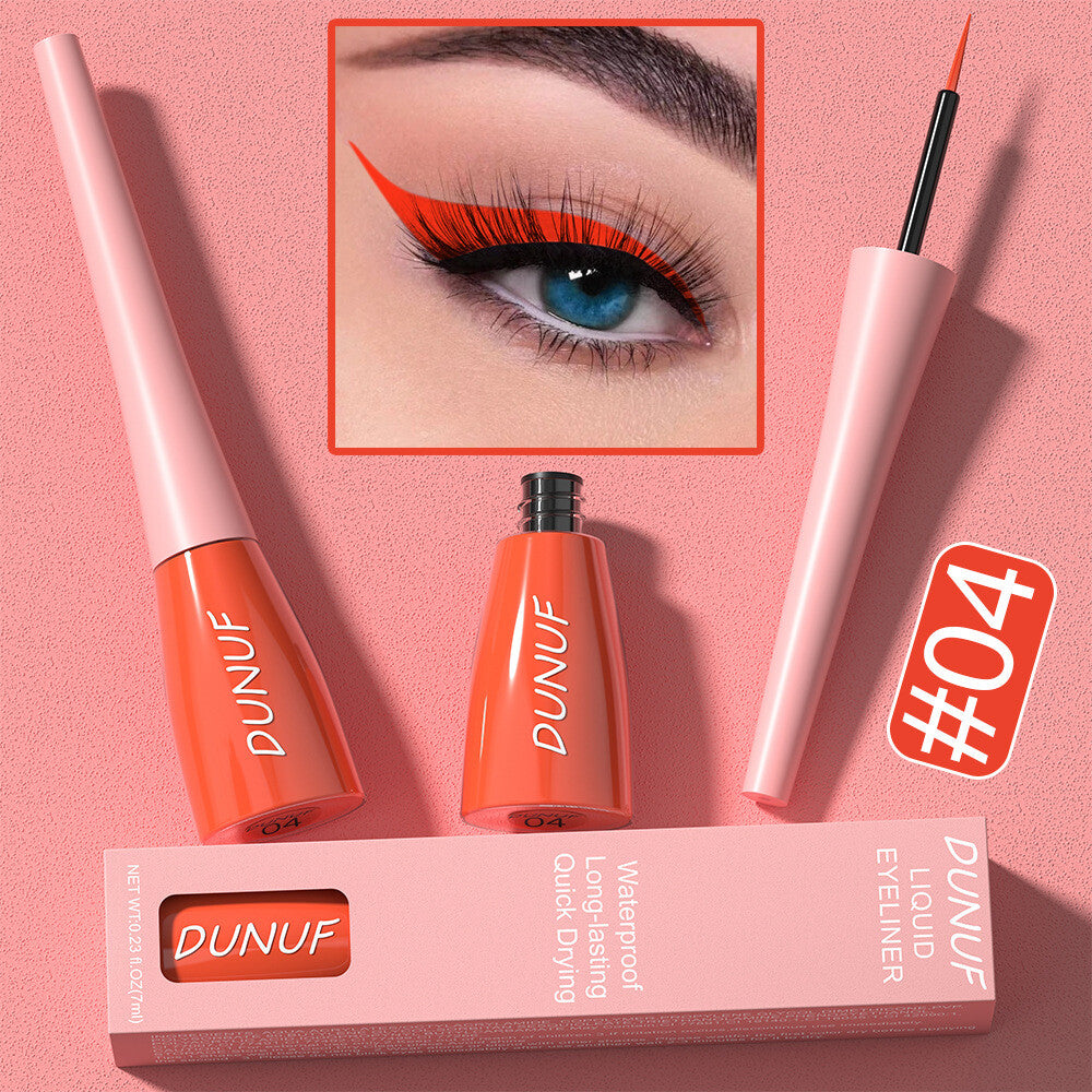 8Color Waterproof Liquid Eyeliner Vibrant Longwear Smudge-Proof Makeup for Women