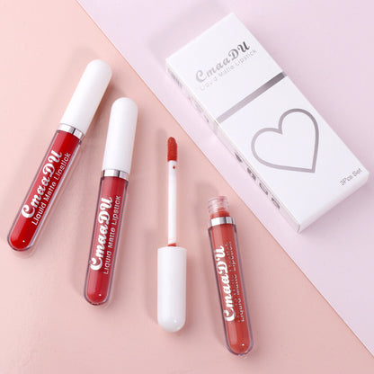 3pcs Matte Liquid Lipstick Set Transfer Proof Long Lasting Non-Sticky Lip Gloss