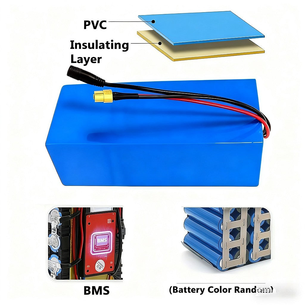 36V 20Ah 10S6P Li-ion Battery with Enclosure BMS for E-Bike E-Scooter