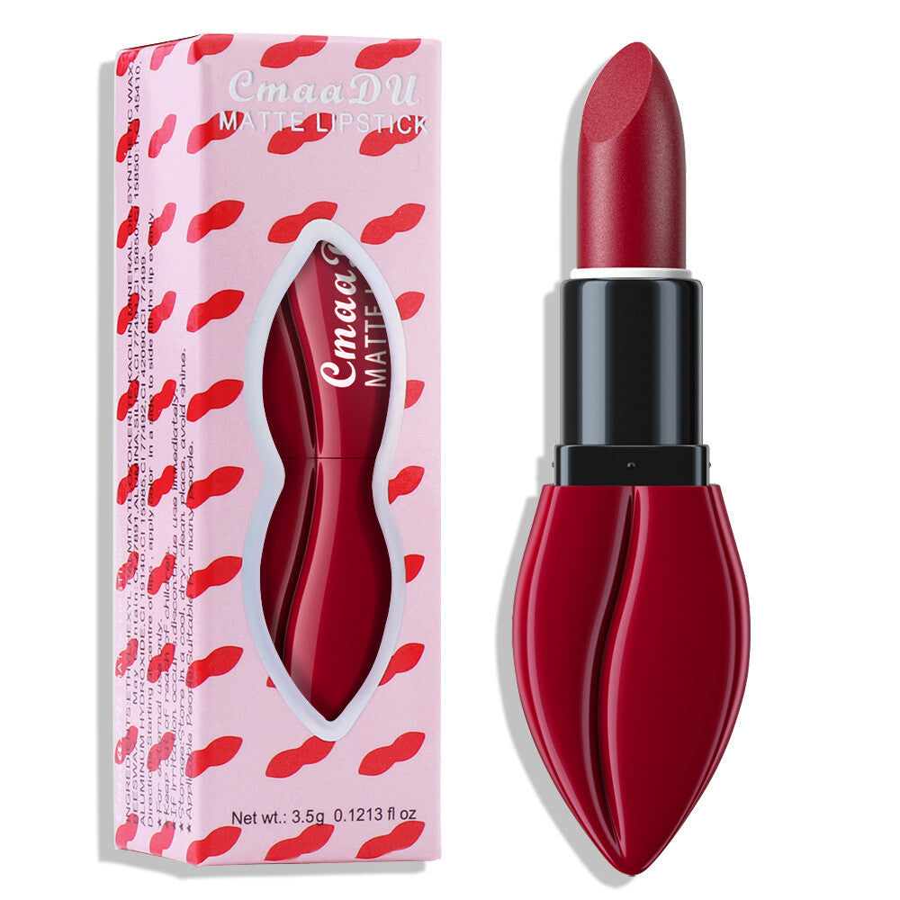 Matte Waterproof Lipstick & Lip Gloss - 10 Colors, Lip-Shaped Design