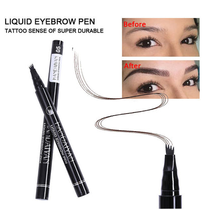 4-Prong Liquid Brow Pen - Ultra-Fine Tip,Eyebrow Liner, Waterproof Long Lasting