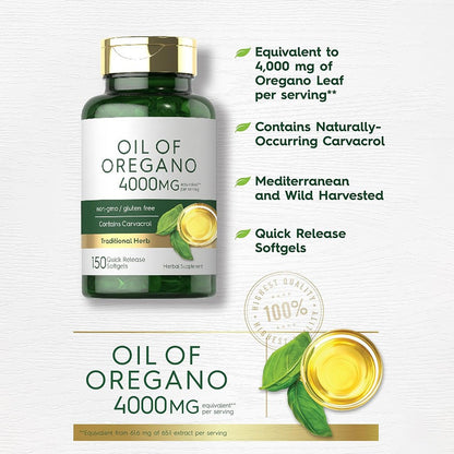 Oregano Oil Softgels Immune System and Respiratory Support 150 Capsules