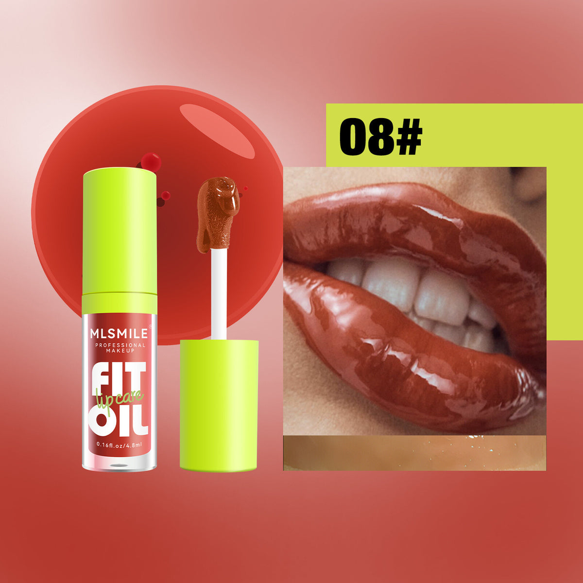 8 Color Lip Gloss Lip Oil Lip Glaze Moisturizing Mirror Long-lasting Pearl Beep
